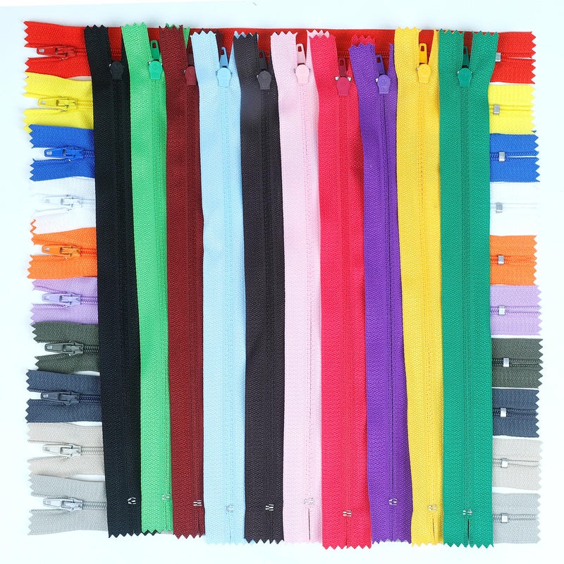 YAKA 60 Pack of 16 Inches Mix Nylon Coil Zippers Bulk - Supplies Zippers for Tailor Sewing Crafts (20 Color) - Image 5